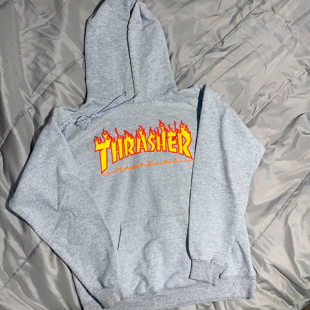 Thrasher magazine grey hoodie. Small